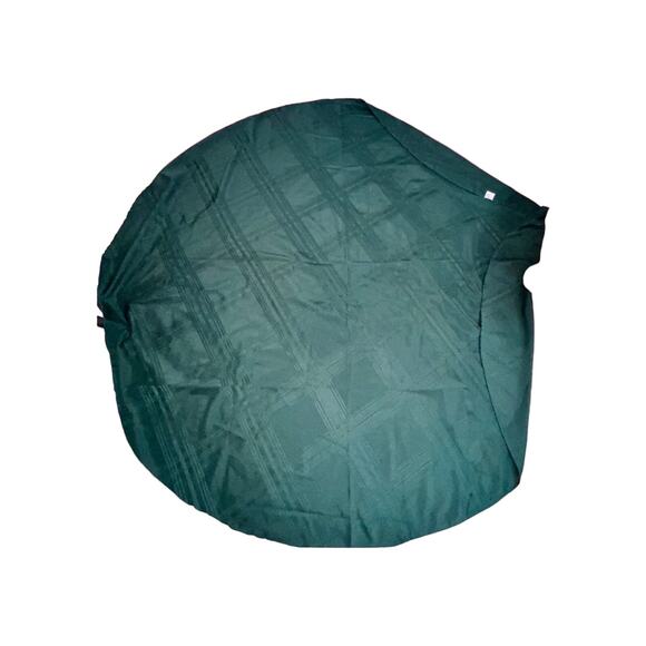 Hunter Green Round Holiday Tablecloth – Fits 6–8 Seat Table (70” Round) - Picture 3 of 16